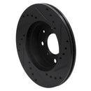 R1 84-90 Honda Accord Hatchback Front Left Drilled & Slotted Black Brake Rotor