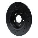 R1 -25 Hyundai Santa Fe Rear Right Drilled & Slotted Black Brake Rotor