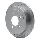 R1 97-04 Ford Expedition Rear Left Drilled & Slotted Silver Brake Rotor