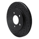 R1 91-02 Chrysler Grand Voyager Front Left Drilled & Slotted Black Brake Rotor