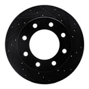 R1 99-20 Cadillac DeVille Front Right Drilled & Slotted Black Brake Rotor