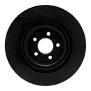 R1 20-25 Ford Police Interceptor Utility Front Left Drilled & Slotted Black Brake Rotor