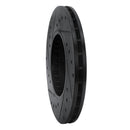 R1 90-93 Toyota Celica Front Right Drilled & Slotted Black Brake Rotor