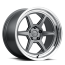Kansei K14G Roku 18x8.5in / 5x120 BP / 35mm Offset / 72.56mm  Bore - Grey and Machined Lip