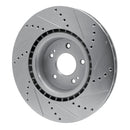 R1 10-16 Hyundai Genesis Coupe Front Left Drilled & Slotted Silver Brake Rotor