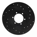 R1 78-82 Nissan 720 DATSUN Front Left Drilled & Slotted Black Brake Rotor