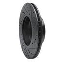 R1 04-10 BMW 525i (Mexico) Front Left Drilled & Slotted Black Brake Rotor