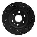 R1 07-17 Buick Enclave Front Left Drilled & Slotted Black Brake Rotor