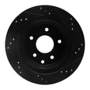 R1 02-25 Infiniti G35 Rear Left Drilled & Slotted Black Brake Rotor
