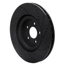 R1 07-14 Ford Mustang Front Left Drilled & Slotted Black Brake Rotor