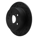 R1 07-12 Lexus ES350 Rear Left Drilled & Slotted Black Brake Rotor