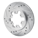 R1 85-97 Nissan D21 Pickup RWD (4 Cyl Excl HD) Front Right Drill & Slot Silver Brake Rotor