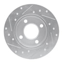 R1 84-95 Audi 90 Quattro Rear Right Drilled & Slotted Silver Brake Rotor