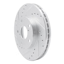 R1 92-98 Lexus SC300 Front Left Drilled & Slotted Silver Brake Rotor