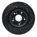 R1 12-16 Honda CR-V Front Left Drilled & Slotted Black Brake Rotor