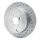 R1 17-25 Subaru BRZ Rear Left Drilled & Slotted Silver Brake Rotor
