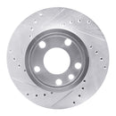 R1 92-95 Volkswagen EuroVan Front Left Drilled & Slotted Silver Brake Rotor