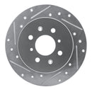 R1 01-05 Acura EL Rear Left Drilled & Slotted Silver Brake Rotor