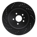 R1 13-19 Ford Flex Front & Rear Drilled & Slotted Black Brake Rotor Set