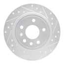 R1 99-10 Saab 9-5 Rear Right Drilled & Slotted Silver Brake Rotor