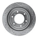 R1 00-06 Mitsubishi Montero Rear Left Drilled & Slotted Silver Brake Rotor