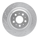 R1 17-25 Tesla Model 3 Rear Left Drilled & Slotted Silver Brake Rotor
