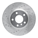 R1 11-18 BMW X3 Front Left Drilled & Slotted Silver Brake Rotor