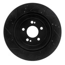 R1 15-21 Mercedes-Benz S550 Rear Right Drilled & Slotted Black Brake Rotor