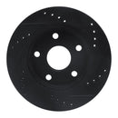 R1 91-94 Toyota Previa Front Left Drilled & Slotted Black Brake Rotor