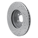 R1 11-19 BMW 640I Gran Coupe Front Right Drilled & Slotted Silver Brake Rotor