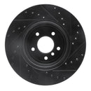 R1 04-10 BMW 535I Rear Left Drilled & Slotted Black Brake Rotor