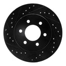 R1 97-02 Dodge Durango Front Left Drilled & Slotted Black Brake Rotor