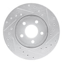 R1 95-00 Chrysler SEBRING Front Left Drilled & Slotted Silver Brake Rotor