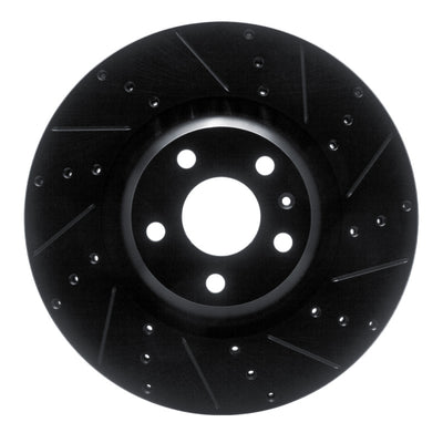R1 12-15 Audi TTS Quattro Front Right Drilled & Slotted Black Brake Rotor