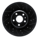 R1 12-15 Audi TTS Quattro Front Right Drilled & Slotted Black Brake Rotor