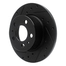 R1 67-72 Volvo 142 Front Left Drilled & Slotted Black Brake Rotor
