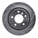 R1 99-06 BMW 323i Rear Drilled & Slotted Silver Brake Rotor Set