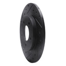 R1 94-99 Buick Regal Rear Left Drilled & Slotted Black Brake Rotor