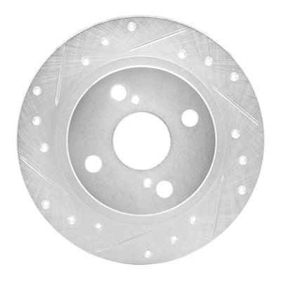 R1 87-92 Chevrolet Nova Rear Left Drilled & Slotted Silver Brake Rotor