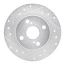 R1 87-92 Chevrolet Nova Rear Left Drilled & Slotted Silver Brake Rotor
