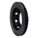 R1 71-91 Chevrolet P30 Van Front Right Drilled & Slotted Black Brake Rotor