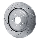 R1 19-22 Genesis G90 Rear Drilled & Slotted Silver Brake Rotor Set