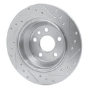 R1 07-10 Volvo S80 Rear Left Drilled & Slotted Silver Brake Rotor