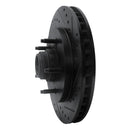 R1 97-00 Ford Expedition Front Right Drilled & Slotted Black Brake Rotor
