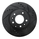R1 06-15 Mazda MX-5 Miata Front Right Drilled & Slotted Black Brake Rotor