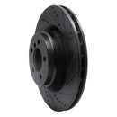 R1 06-12 Land Rover Range Rover Front Right Drilled & Slotted Black Brake Rotor