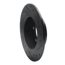 R1 14-25 BMW i3 Rear Left Drilled & Slotted Black Brake Rotor