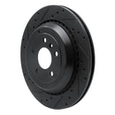 R1 06-12 Mercedes-Benz ML350 Rear Left Drilled & Slotted Black Brake Rotor