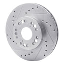 R1 90-90 Lexus LS400 Front Left Drilled & Slotted Silver Brake Rotor