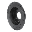 R1 88-01 Acura Integra Rear Right Drilled & Slotted Black Brake Rotor